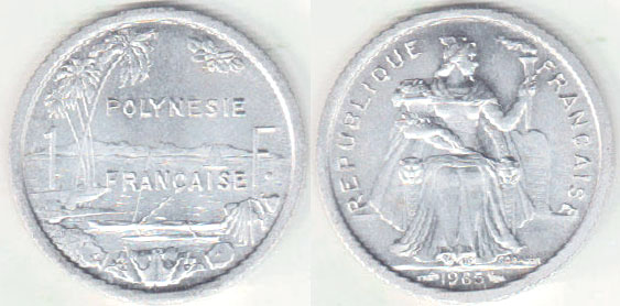 1965 French Polynesia 1 Franc (Unc)